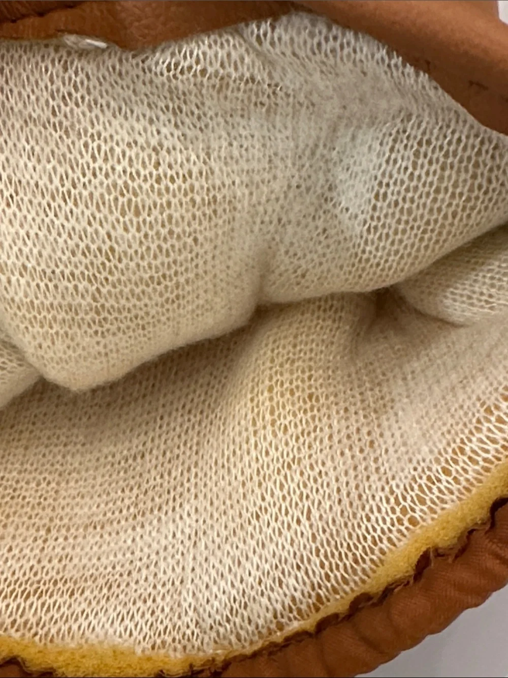 Vintage winter ski mittens Orange & Cream Stripes ladies 70’s snow retro bunny